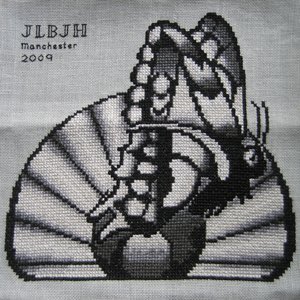 Cross-stitch butterfly by Kate Russell